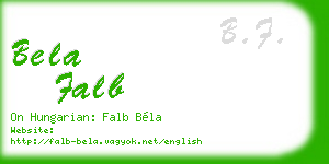 bela falb business card